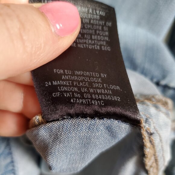 ANTHROPOLOGIE Holding Horses Dakota Chambray Top Shirt Embroidered Western Small - Picture 10 of 11